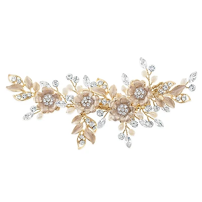 Bridal Gold Flower Pearl Hair Clip 152433