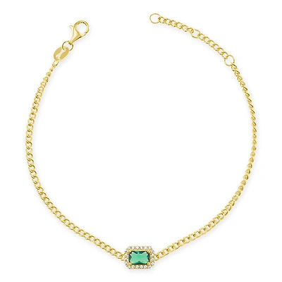Gold Plated Sterling Silver Cubic Zirconia Bracelet