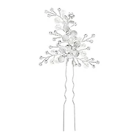 Bridal Silver Flower Hair Stick 125976