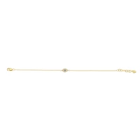 Gold Plated Sterling Silver Cubic Zirconia Evil Eye Bracelet