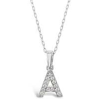 Sterling Silver Cubic Zirconia Initial A Necklace 135917