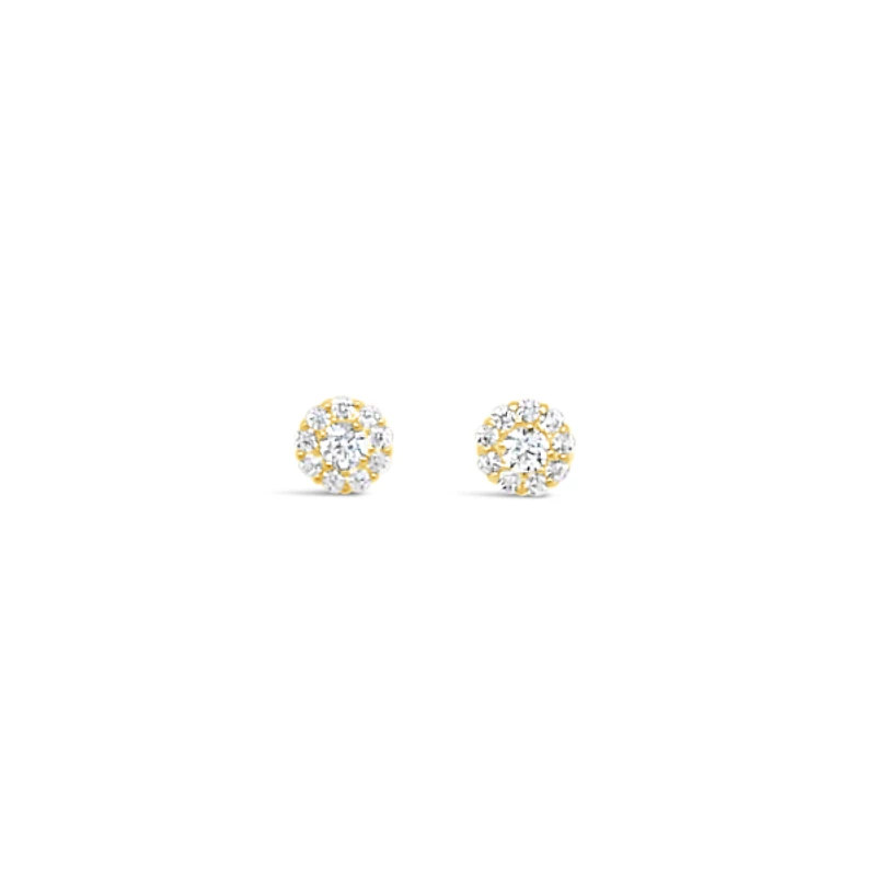 10k Yellow Gold Cubic Zirconia Studs Earrings
