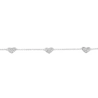 Sterling Silver Cubic Zirconia Heart Bracelet 145005