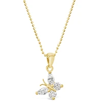 Gold Plated Sterling Silver Cubic Zirconia Butterfly Necklace 143353