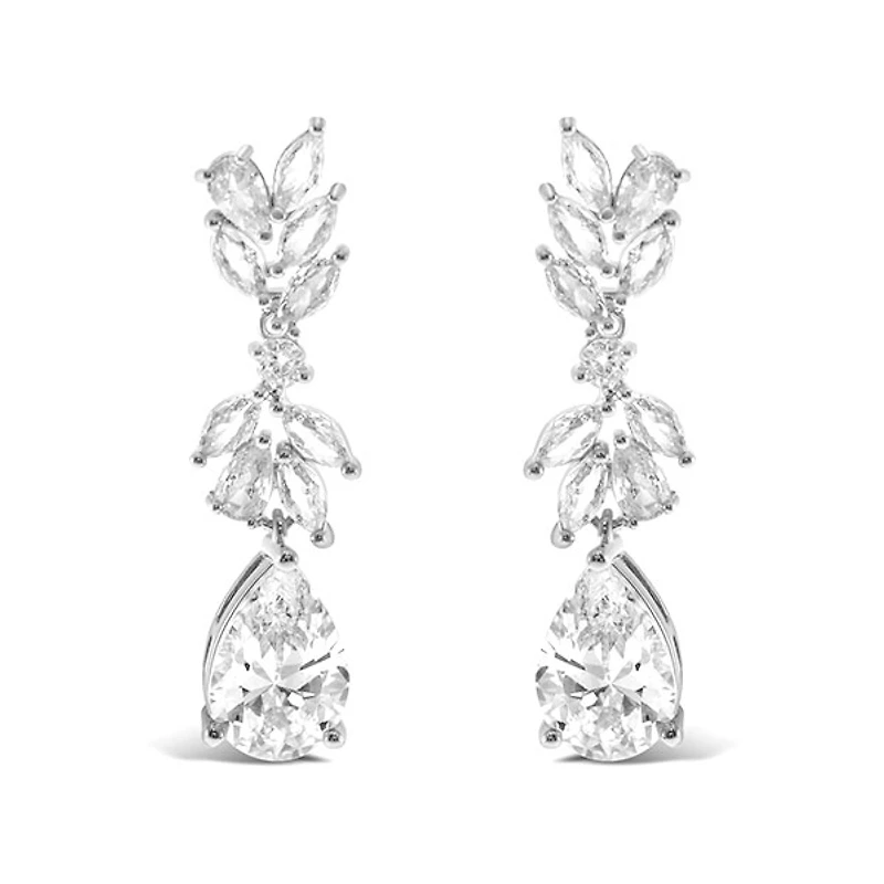 Bridal Silver Cubic Zirconia Drop Earrings 145932