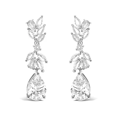 Bridal Silver Cubic Zirconia Drop Earrings 145932