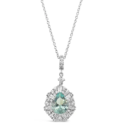Sterling Silver Green Cubic Zirconia Necklace