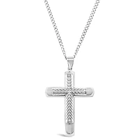 Stainless Steel Silver Cross Necklace 145088
