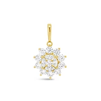 10k Yellow Gold Cubic Zirconia Flower Pendant
