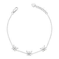 Sterling Silver Cubic Zirconia Butterfly Bracelet