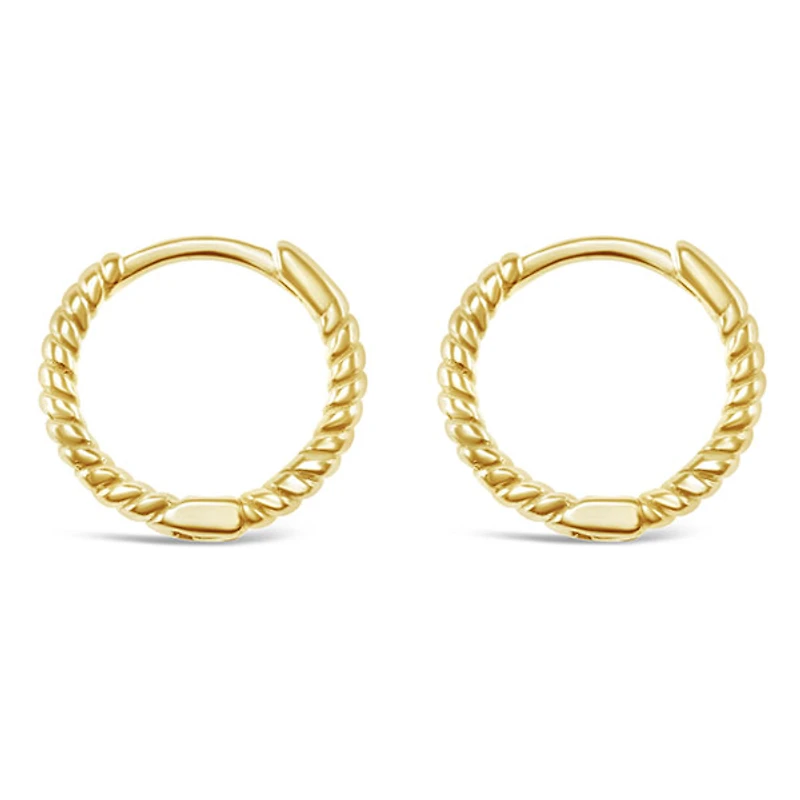 Gold Plated Sterling Silver Twist Huggie Earrings 144882