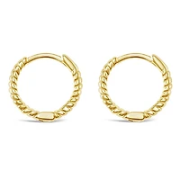 Gold Plated Sterling Silver Twist Huggie Earrings 144882