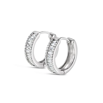 Sterling Silver Cubic Zirconia Hoop Earrings 141610