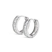 Sterling Silver Cubic Zirconia Hoop Earrings 141610