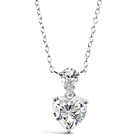 Sterling Silver Cubic Zirconia Heart Necklace 144902