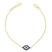 Yellow Gold Plated Sterling Silver Evil Eye  Cubic Zirconia Bracelet 139416