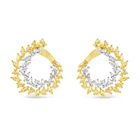 Gold Plated Sterling Silver Yellow Cubic Zirconia Earrings 153413