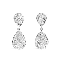 Bridal Silver Cubic Zirconia Drop Earrings 145946