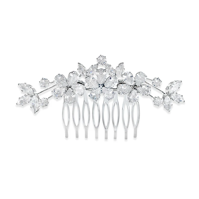 Bridal Silver Cubic Zirconia Hair Comb