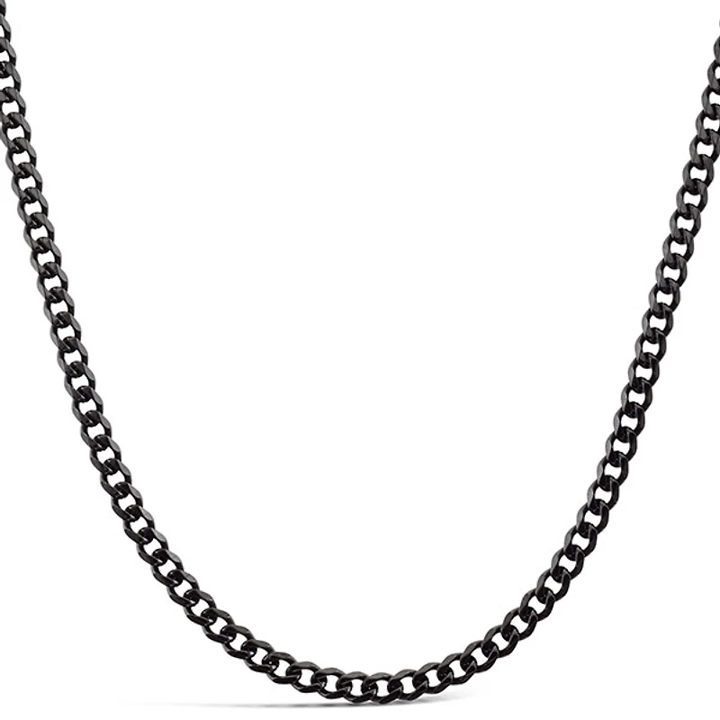 Stainless Steel 3mm Cuban Link Black Chain 146587-588-589