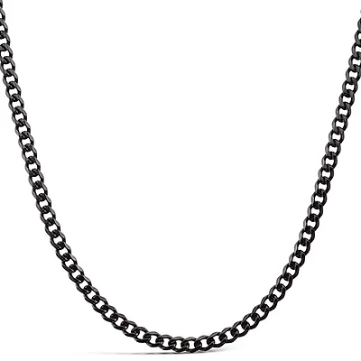 Stainless Steel 3mm Cuban Link Black Chain 146587-588-589
