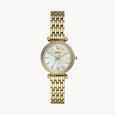 Fossil Carlie Mini Three-Hand Gold-Tone Stainless-Steel Watch 140904