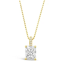 Gold Plated Sterling Silver Radiant Cubic Zirconia Necklace 147708