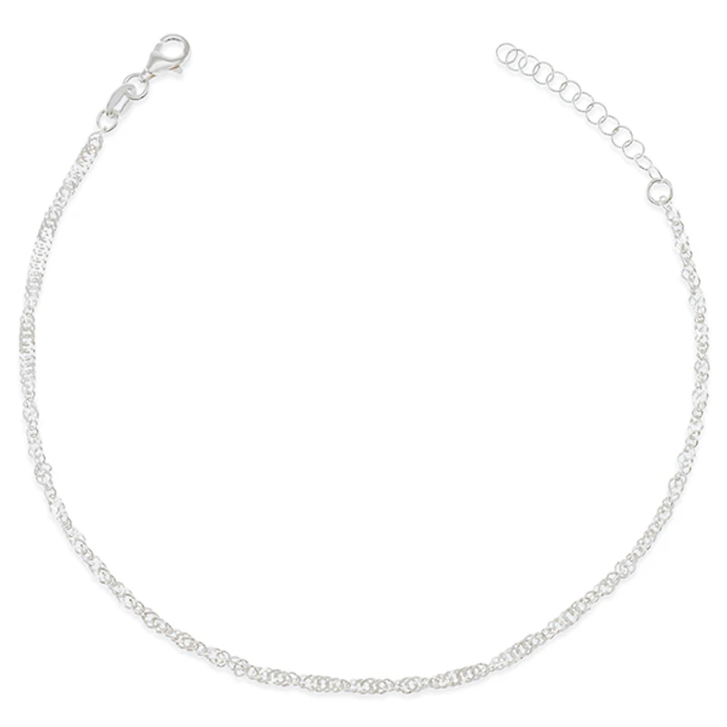 Sterling Silver 1.5mm Singapore Anklet 149384