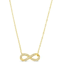 Gold Plated Sterling Silver Cubic Zirconia Infinity Necklace