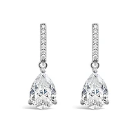 Sterling Silver Teardrop Cubic Zirconia Drop Earrings 147699