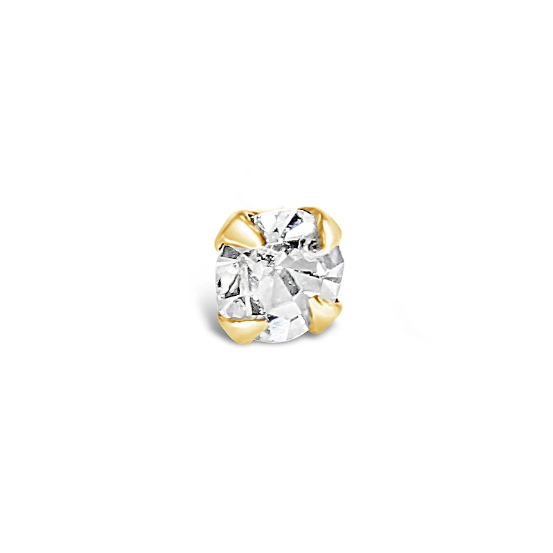 Gold Plated Sterling Silver Crystal 2mm Straight Nose Stud 136703