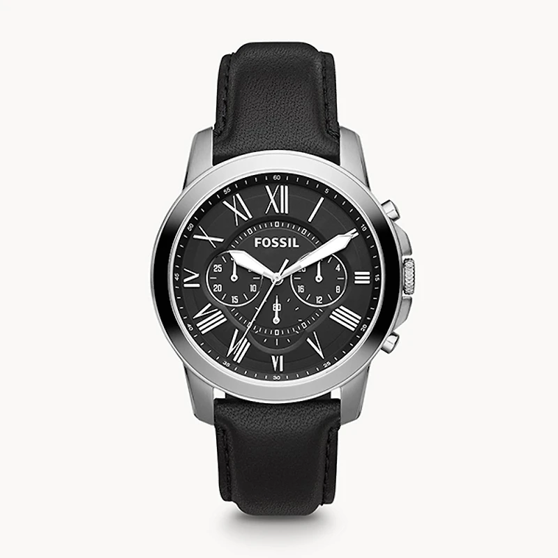 Fossil Grant Chronograph Black Leather Watch 147086