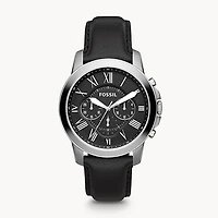 Fossil Grant Chronograph Black Leather Watch 147086