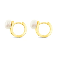 Gold Plated Sterling Silver Pearl Earrings 152293