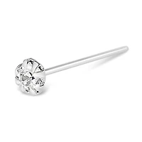 Sterling Silver Crystal 2mm Straight Nose Stud 136702