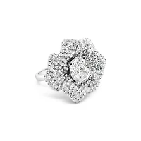 Sterling Silver Flower  Cubic Zirconia Ring 147819