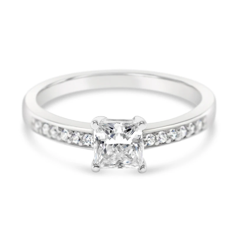 Sterling Silver Square Cubic Zirconia Ring 148073