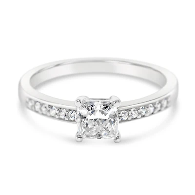 Sterling Silver Square Cubic Zirconia Ring 148073