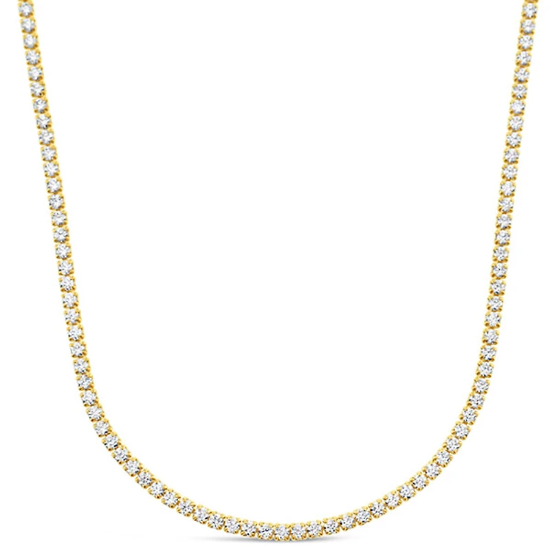 Gold Plated Sterling Silver Cubic Zirconia Tennis Choker Necklace