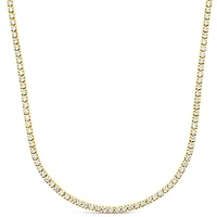 Gold Plated Sterling Silver Cubic Zirconia Tennis Choker Necklace