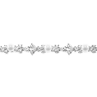 Bridal Silver Pearl Cubic Zirconia Bracelet 145923