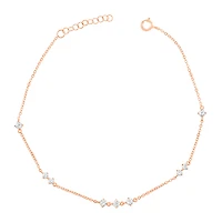 Rosegold Plated Sterling Silver Cubic Zirconia Anklet 153235
