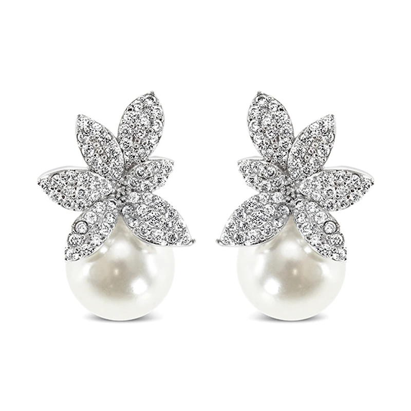 Bridal Pearl Cubic Zirconia Earrings 152097