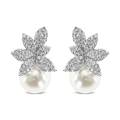 Bridal Pearl Cubic Zirconia Earrings 152097