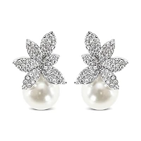 Bridal Pearl Cubic Zirconia Earrings 152097