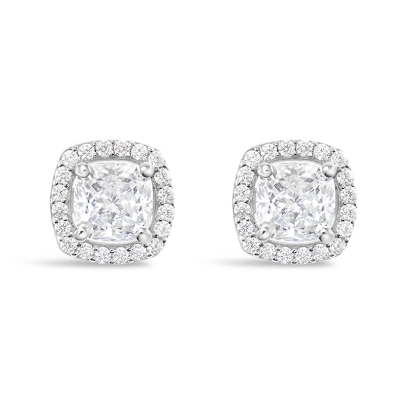 Sterling Silver Cubic Zirconia Square Studs 139376