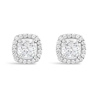 Sterling Silver Cubic Zirconia Square Studs 139376