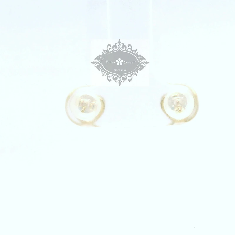 10k Yellow Gold Cubic Zirconia Heart Studs Earrings