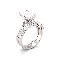 Sterling Silver Cubic Zirconia Radiant Cut Set Ring 143486