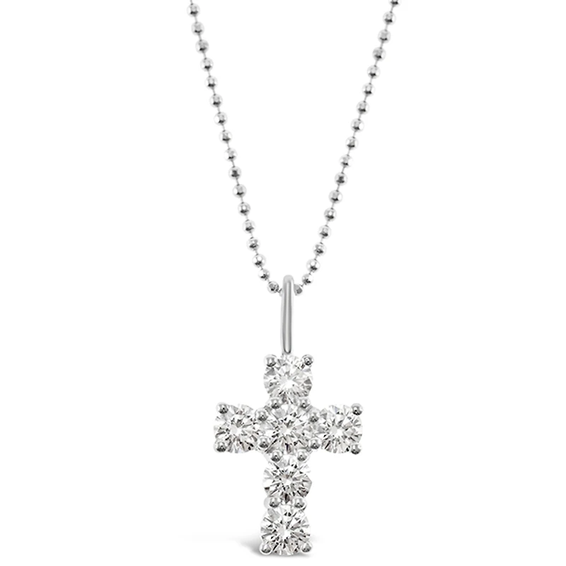 Sterling Silver Cubic Zirconia Cross Necklace 141131